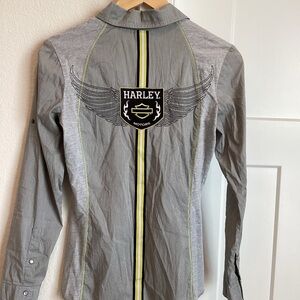 Harley Davidson Women’s Long-Sleeve Button-Down Collared Shirt